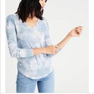 soft & sexy blue ribbed long sleeve